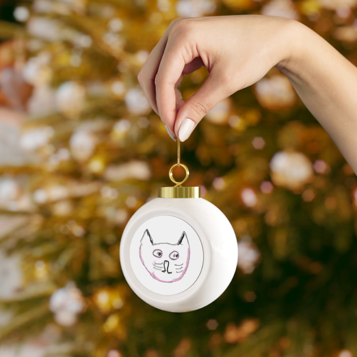 Pink Cat Ornament