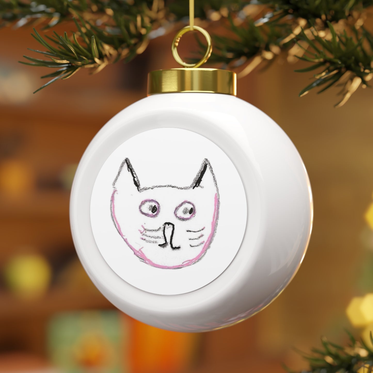 Pink Cat Ornament